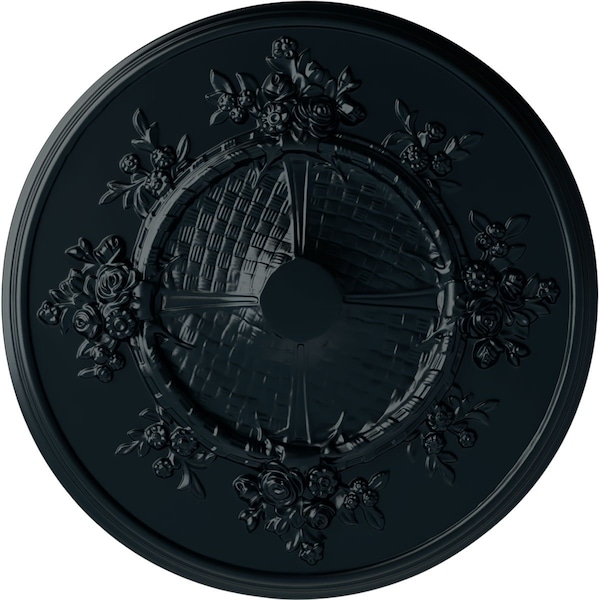 Ekena Millwork Flower Ceiling Medallion (Fits Canopies up to 3 7/8"), Hand-Painted Night Shade, 27"OD x 1 1/8"P CM27FLNSF - main